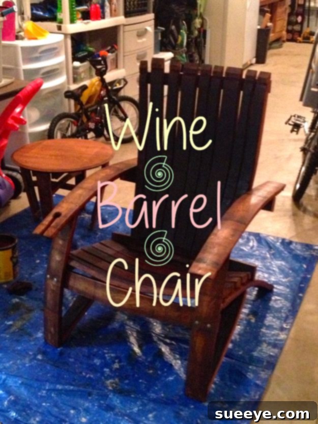 DIY Wine Barrel Chair - Rustic Seating Furniture DIY Wine Barrel Chair - Rustic Seating Furniture