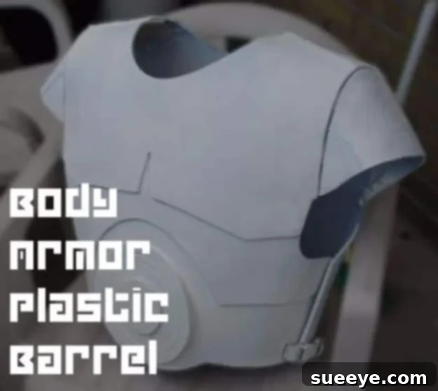 33 Clever DIY Barrel Projects 2 DIY Body Armor from Plastic Barrel - Costume Craft Idea