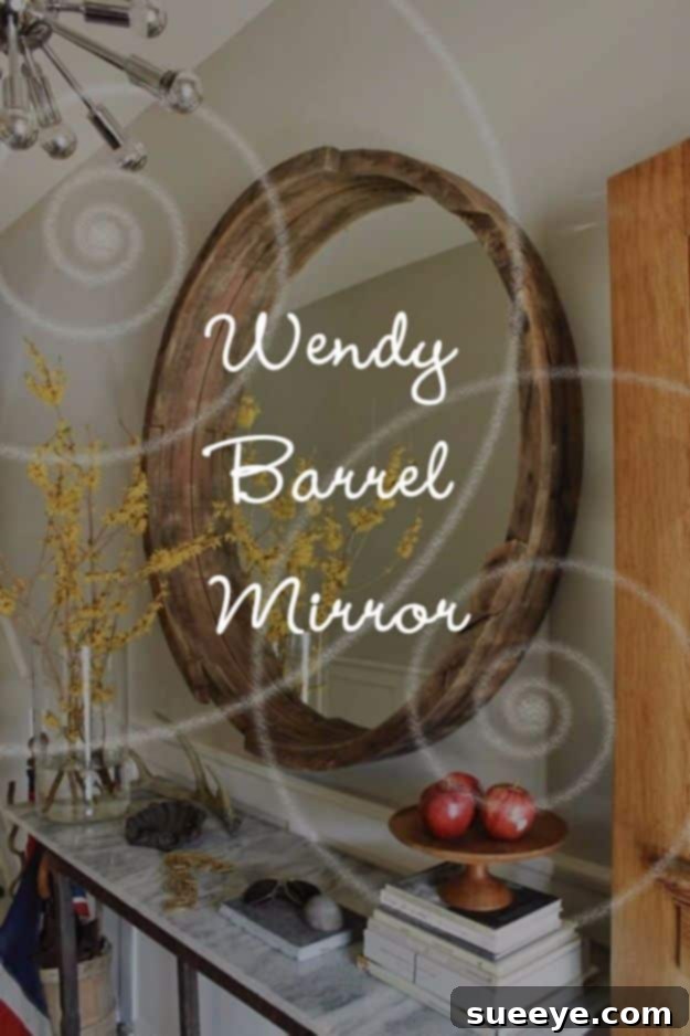 DIY Wine Barrel Mirror - Rustic Wall Decor Craft DIY Wine Barrel Mirror - Rustic Wall Decor Craft