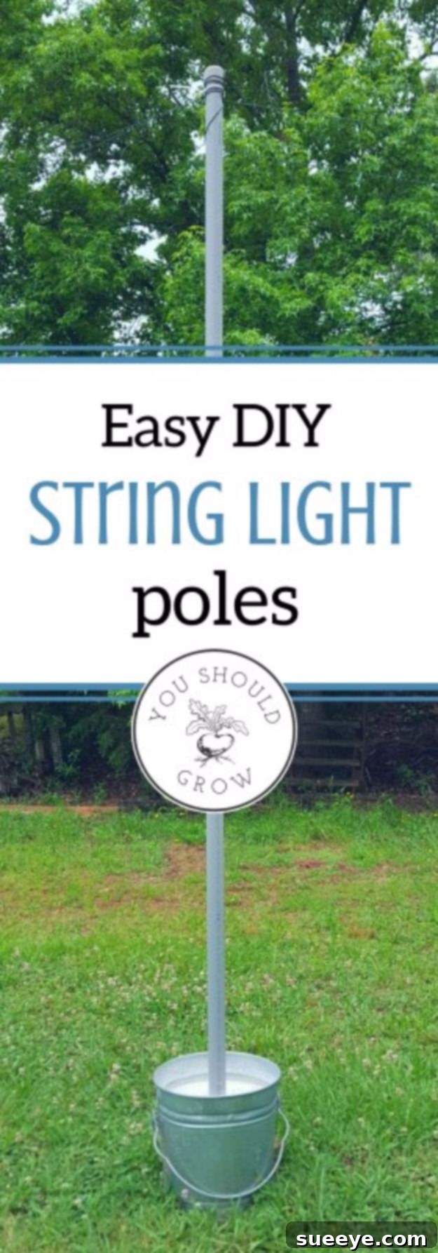 Portable String Light Poles - Flexible Outdoor Lighting DIY Mobile Poles for Outdoor String Lights