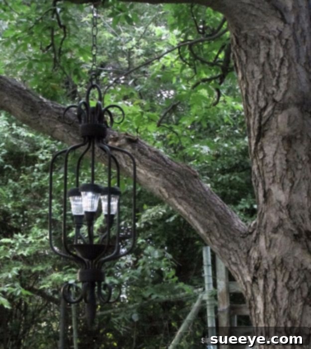 DIY Solar Chandelier - Eco-Friendly Elegance Upcycled Outdoor Solar Chandelier for Patio