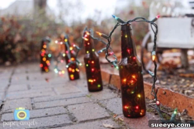 DIY Beer Bottle String Lights - Recycled Decor Creative Beer Bottle Lights for Unique Outdoor String Lights