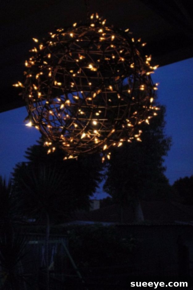 Fairy Light Wire Baskets - Rustic & Chic Lighting DIY Wire Basket Globes with Fairy Lights for Garden