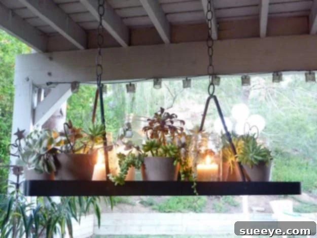 Succulent & Light Chandelier - Living Decor Unique DIY Succulent Chandelier for Outdoor Decor