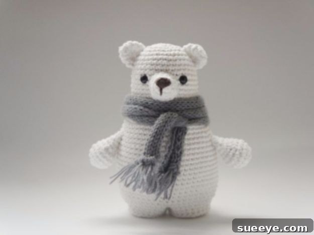 DIY Crochet Polar Bear for Christmas or Winter Decor Free Polar Bear Amigurumi Pattern with Scarf, Winter Crochet Toy