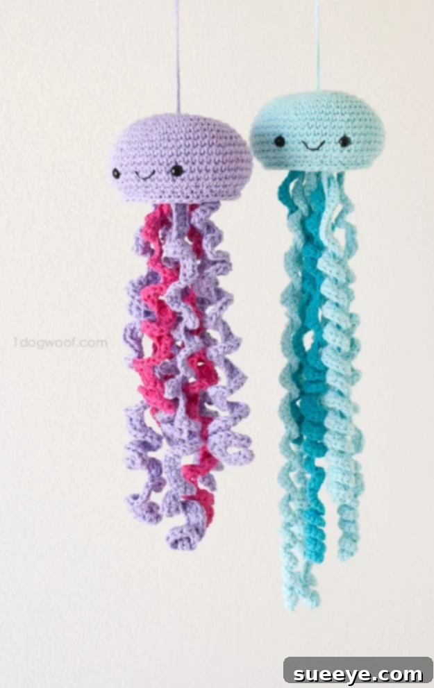 Easy Crochet Sea Creature Amigurumi Tutorial Free Amigurumi Jellyfish Pattern with Ocean Colors