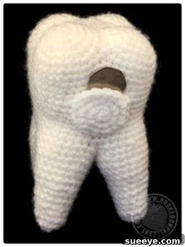DIY Crochet Tooth for Dentists or Kids Free Sweet Tooth Amigurumi Pattern, Cute Dental Toy
