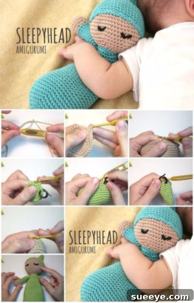 DIY Crochet Sleepy Doll for Nursery or Bedtime Free Sleepyhead Amigurumi Pattern, Cute Resting Doll