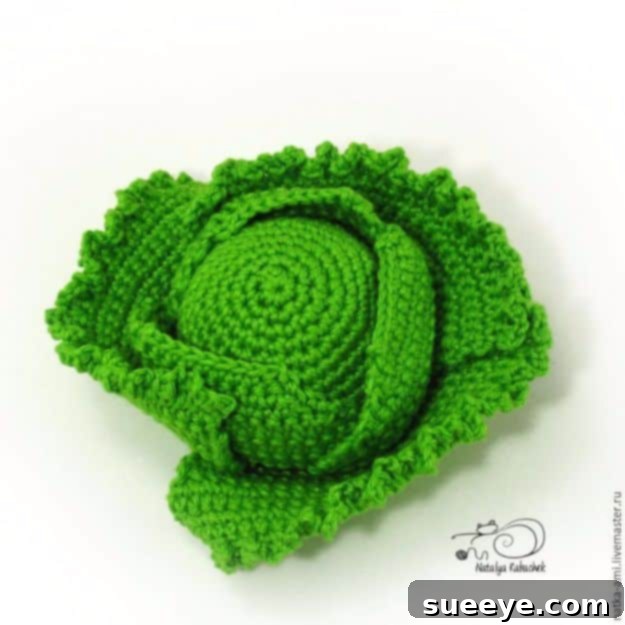 DIY Amigurumi Cabbage for Play Food or Decor Free Mini Cabbage Crochet Pattern, Cute Vegetable Amigurumi