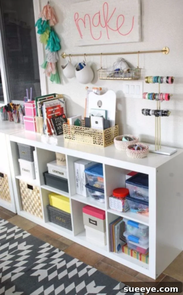 DIY Craft Room Ideas and Craft Room Organization Projects - Colorful And Functional Craft Room - Cool Ideas for Do It Yourself Craft Storage, Craft Room Decor and Organizing Project Ideas - fabric, paper, pens, creative tools, crafts supplies, shelves and sewing notions DIY Craft Room Ideas and Craft Room Organization Projects - Colorful And Functional Craft Room - Cool Ideas for Do It Yourself Craft Storage, Craft Room Decor and Organizing Project Ideas - fabric, paper, pens, creative tools, crafts supplies, shelves and sewing notions
