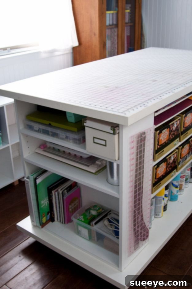 DIY Craft Room Ideas and Craft Room Organization Projects - Upcycled Bookcase Rolling Work Table - Cool Ideas for Do It Yourself Craft Storage, Craft Room Decor and Organizing Project Ideas - fabric, paper, pens, creative tools, crafts supplies, shelves and sewing notions DIY Craft Room Ideas and Craft Room Organization Projects - Upcycled Bookcase Rolling Work Table - Cool Ideas for Do It Yourself Craft Storage, Craft Room Decor and Organizing Project Ideas - fabric, paper, pens, creative tools, crafts supplies, shelves and sewing notions