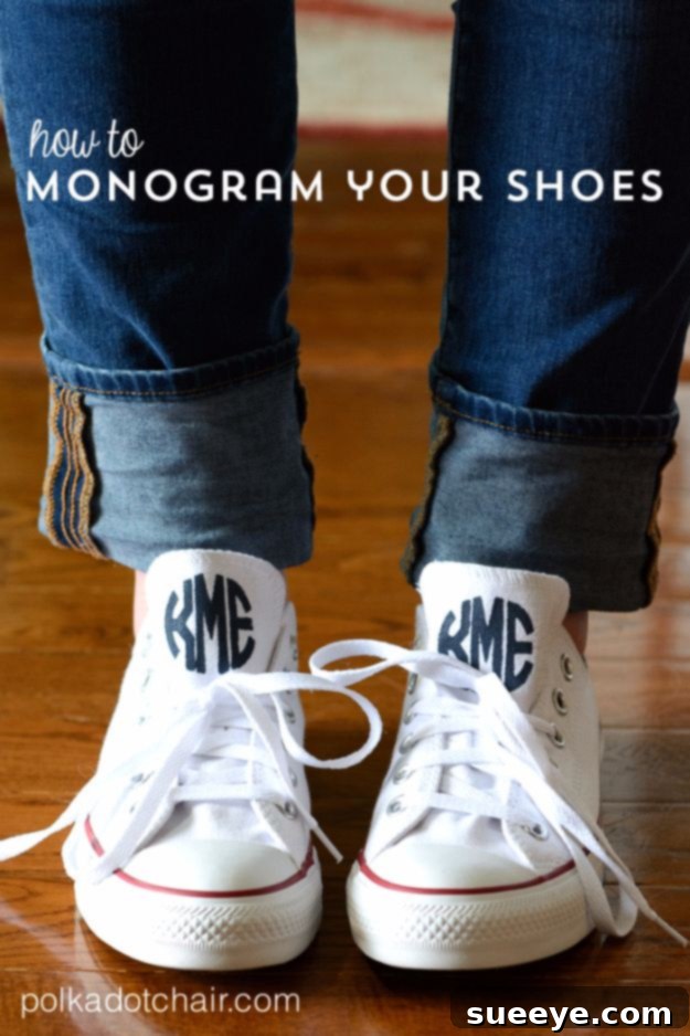 White Converse Chuck Taylors personalized with a stylish monogram, showcasing custom sneaker design.
