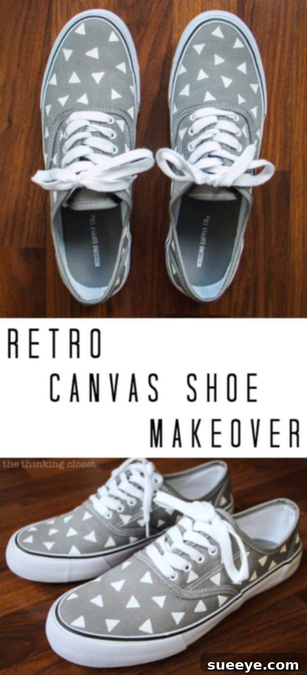 Canvas sneakers customized with a vibrant retro-inspired pattern, evoking vintage style.
