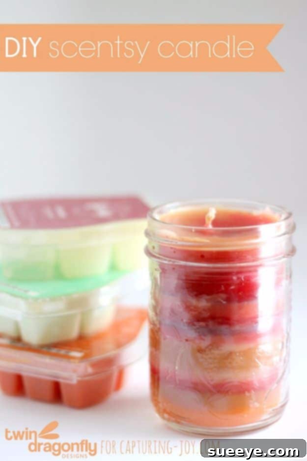 DIY Scentsy-style candle, allowing customization of fragrance and wax melts.