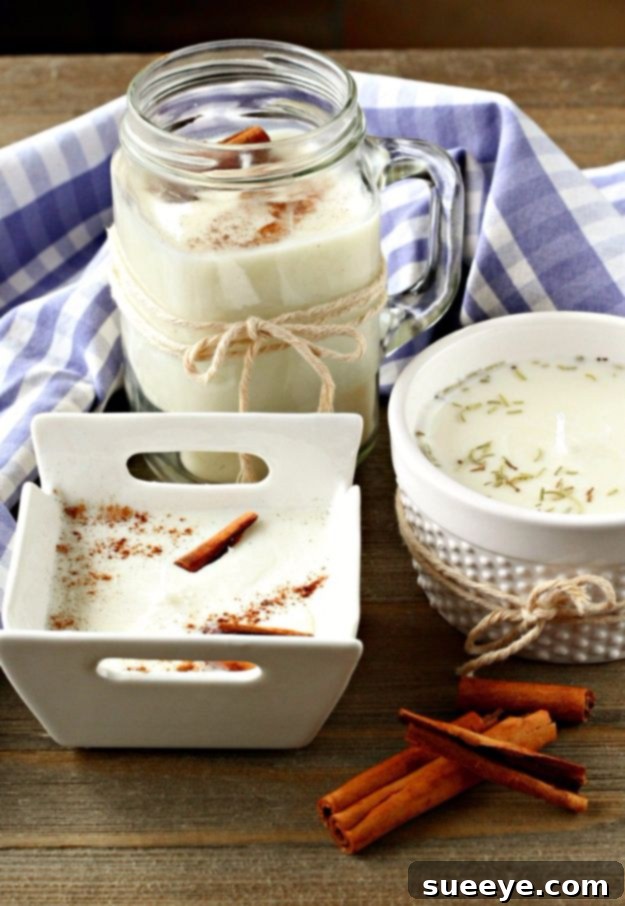 Simple and straightforward homemade candles in various glass containers for beginners.