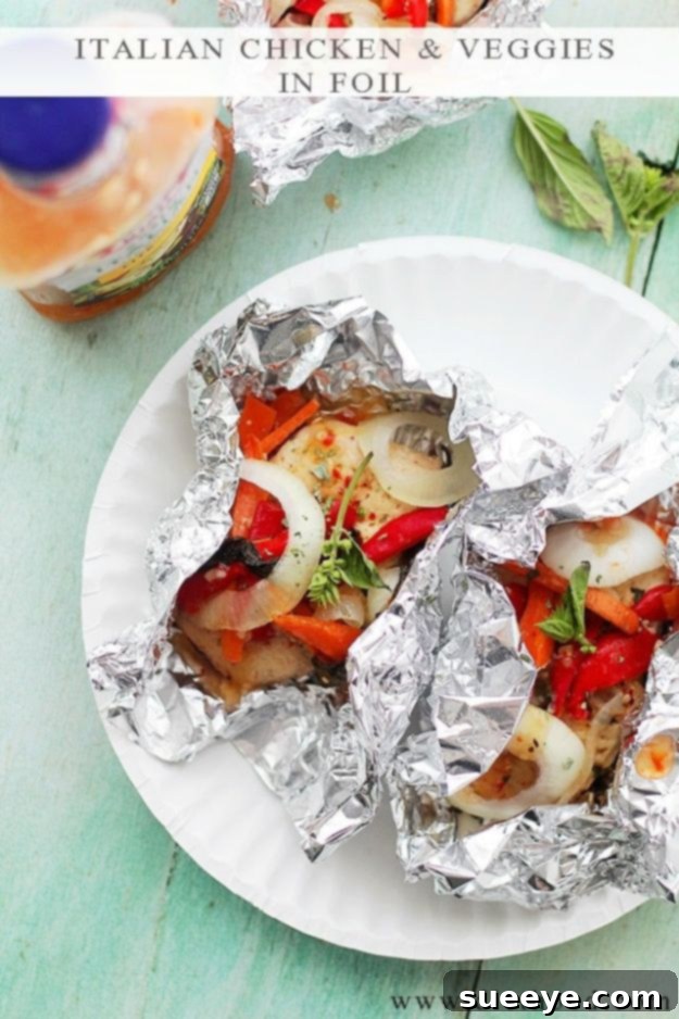Italian Chicken and Vegetables Foil Packet Recipe Italian Chicken and Vegetables cooked in foil