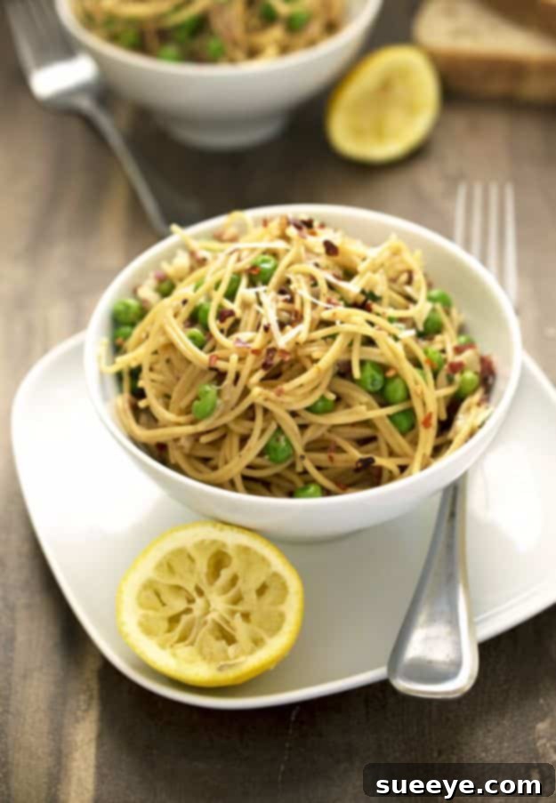 Lighter Spaghetti Pea Carbonara Recipe Lighter Spaghetti Pea Carbonara