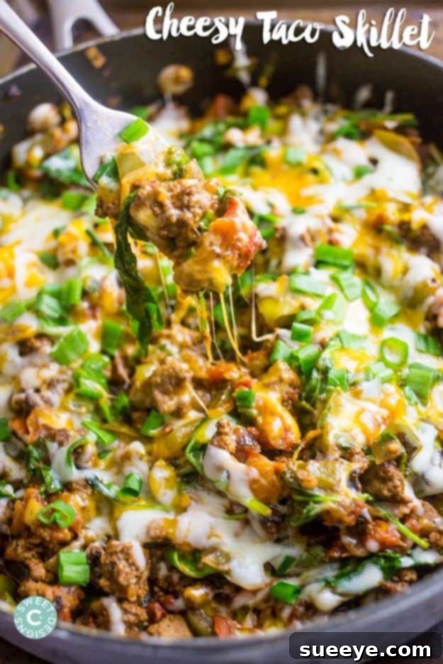 One Pot Cheesy Taco Skillet Recipe Easy One Pot Cheesy Taco Skillet