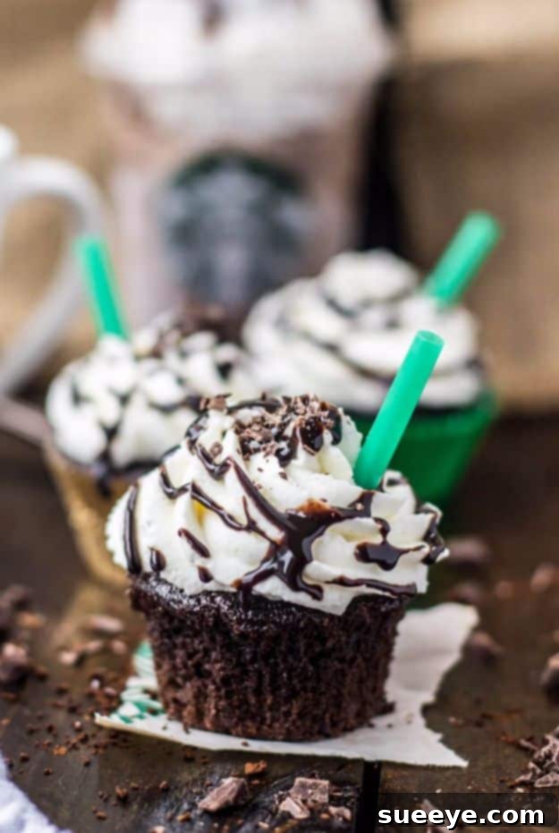 Decadent Starbucks Frappuccino Cupcakes for Coffee Lovers Indulgent Copycat Starbucks Double Chocolate Chip Frappuccino Cupcakes