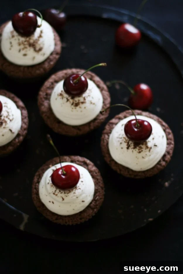Classic Chocolate Cherry Cupcakes - A Perfect Flavor Combination Decadent Chocolate Cherry Cupcakes with Rich Frosting