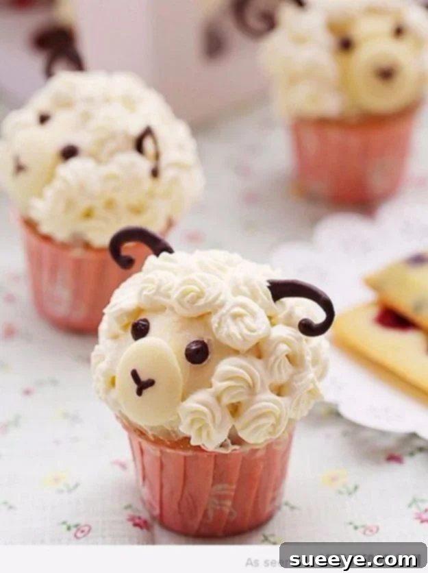 Charming Cute Sheep Cupcakes - Perfect for Farm Themed Parties Adorable DIY Cute Sheep Cupcakes with Marshmallow Wool