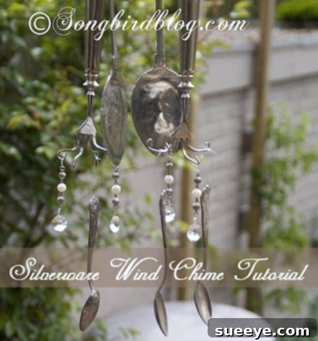 DIY Silverware Upgrades - Silverware Wind Chime - Creative Ways To Improve Boring Silver Ware and Palce Settings - Paint, Decorate and Update Your Flatware With These Creative Do IT Yourself Tutorials- Forks, Knives and Spoons all Get Dressed Up With These New Looks For Kitchen and Dining Room 