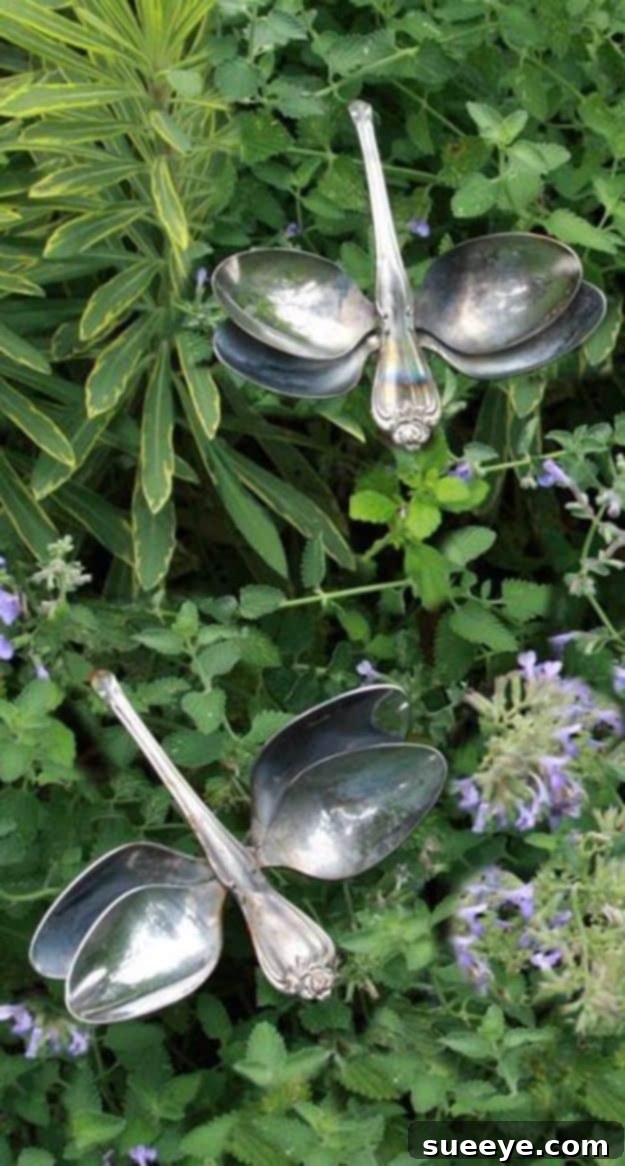 DIY Silverware Upgrades - Garden Dragonflies - Creative Ways To Improve Boring Silver Ware and Palce Settings - Paint, Decorate and Update Your Flatware With These Creative Do IT Yourself Tutorials- Forks, Knives And Spoons all Get Dressed Up With These New Looks For Kitchen and Dining Room 