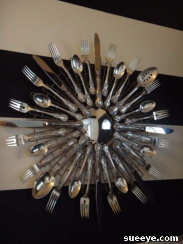 DIY Silverware Upgrades - Starburst Mirror - Creative Ways To Improve Boring Silver Ware and Palce Settings - Paint, Decorate and Update Your Flatware With These Creative Do IT Yourself Tutorials- Forks, Knives And Spoons all Get Dressed Up With These New Looks For Kitchen and Dining Room 