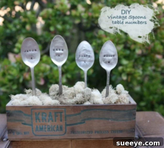 DIY Silverware Upgrades - DIY Vintage Spoons Table Numbers - Creative Ways To Improve Boring Silver Ware and Palce Settings - Paint, Decorate and Update Your Flatware With These Creative Do IT Yourself Tutorials- Forks, Knives and Spoons all Get Dressed Up With These New Looks For Kitchen and Dining Room 