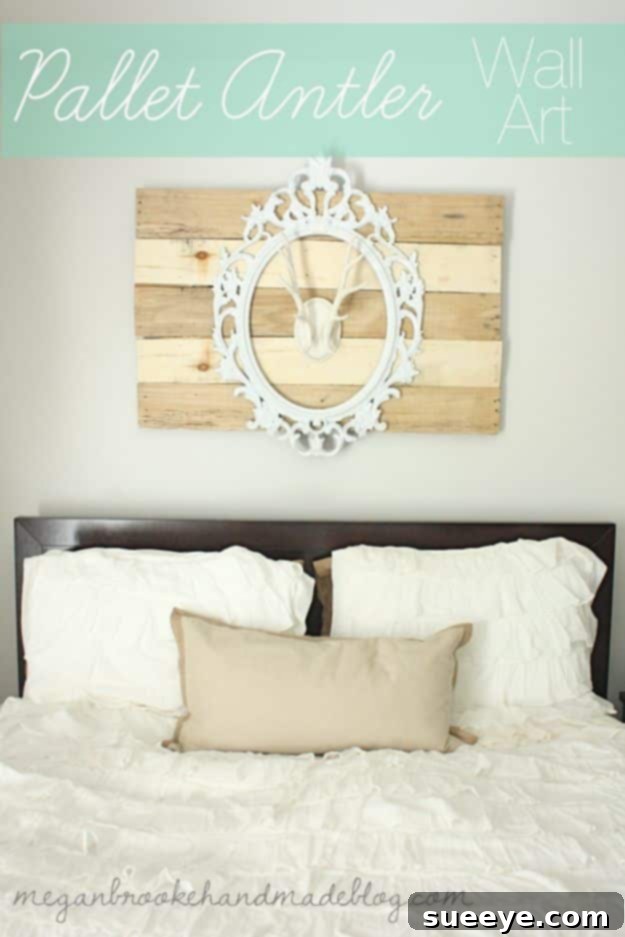 Rustic Chic DIY Wall Decor Projects 17 Pallet Antler Wall Art