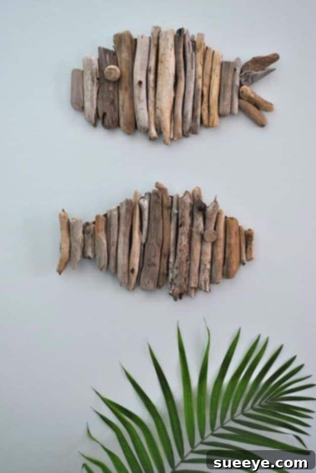 Rustic Chic DIY Wall Decor Projects 23 Driftwood Fish Wall Decor