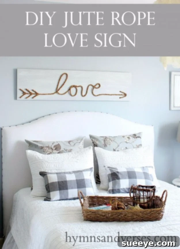 Rustic Chic DIY Wall Decor Projects 24 DIY Jute Rope Love Sign
