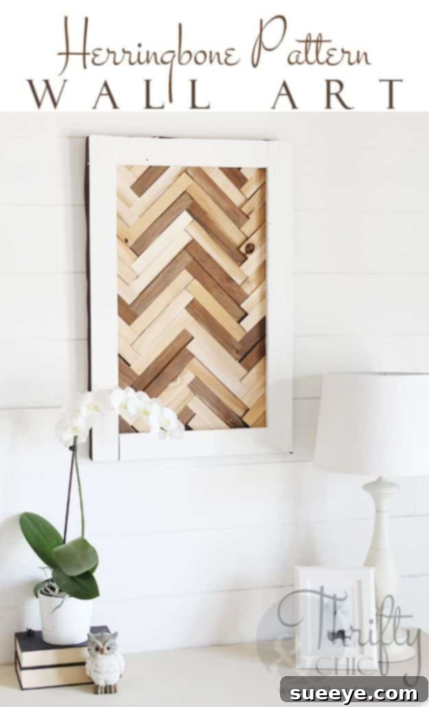 Rustic Chic DIY Wall Decor Projects 4 DIY Herringbone Pattern Wood Wall Art