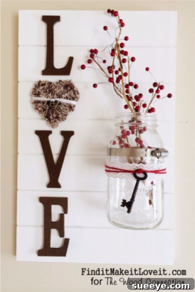 Rustic Chic DIY Wall Decor Projects 32 Rustic LOVE Slat Sign