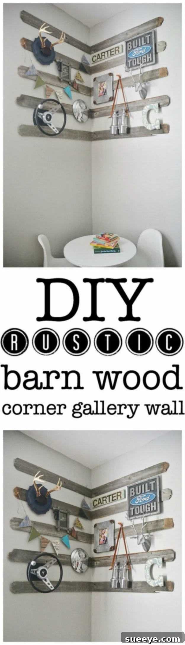 Rustic Chic DIY Wall Decor Projects 5 DIY Rustic Barn Wood Corner Gallery Wall