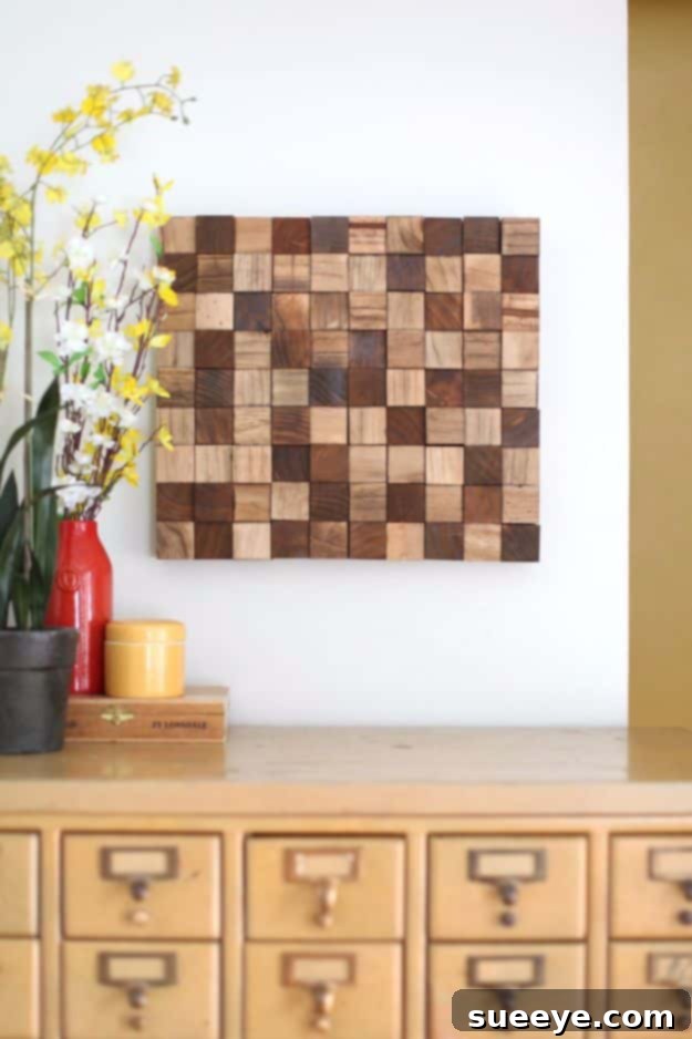 Rustic Chic DIY Wall Decor Projects 7 DIY Wooden Mosaic Wall Art