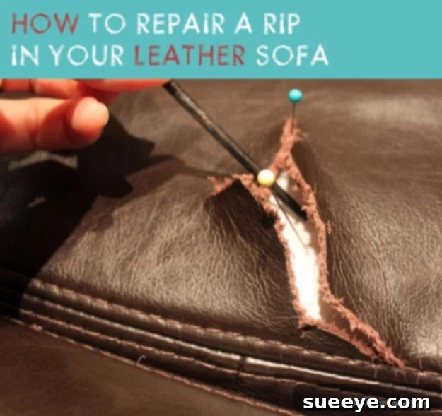 Easy Home Repair Hacks - Repair A Rip In Your Leather Sofa - Quick Ways to Easily Fix Broken Things Around The House - DIY Tricks for Home Improvement and Repairs - Simple Solutions for Kitchen, Bath, Garage and Yard - Caulk, Grout, Wall Repair and Wood Patching and Staining #hacks #homeimprovement Easy Home Repair Hacks - Repair A Rip In Your Leather Sofa - Quick Ways to Easily Fix Broken Things Around The House - DIY Tricks for Home Improvement and Repairs - Simple Solutions for Kitchen, Bath, Garage and Yard - Caulk, Grout, Wall Repair and Wood Patching and Staining #hacks #homeimprovement