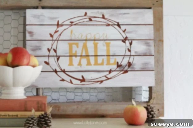 Happy Fall Sign Rustic 'Happy Fall' sign made from repurposed wood