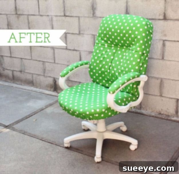 Office Chair Redo An old office chair given a stylish and comfortable makeover.
