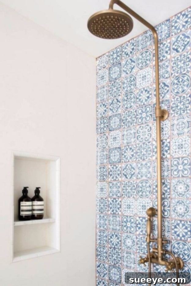 Tunisian Kasbah Blue Shower Tiles - DIY Bathroom Oasis Tunisian Kasbah Blue Shower Tiles for Exotic Bathroom Designs