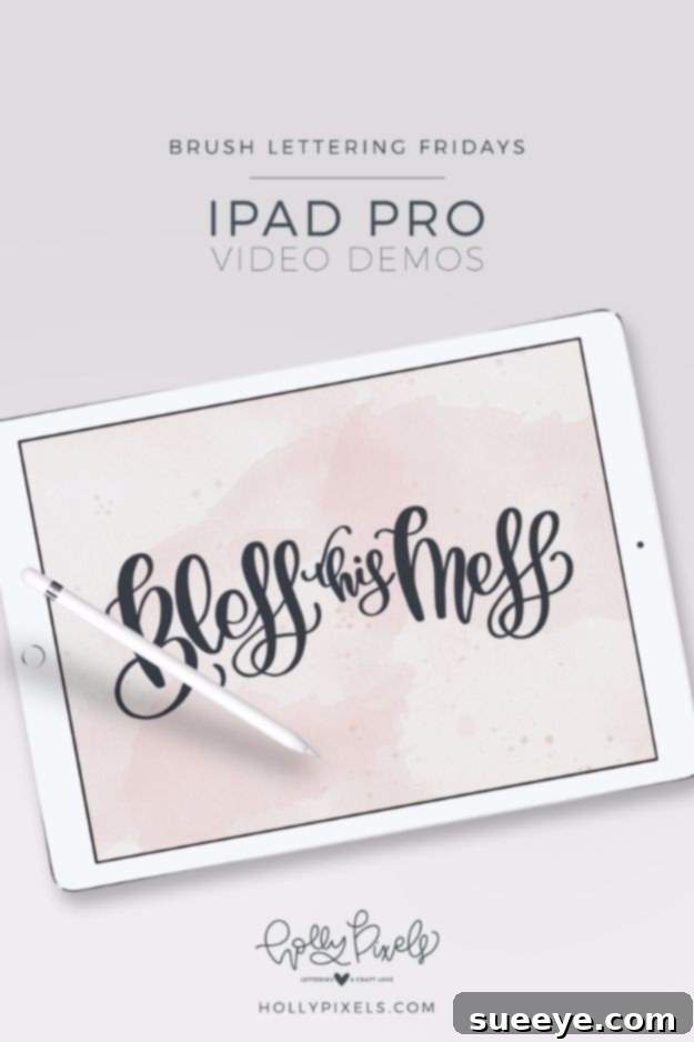 iPad Pro Brush Lettering: Digital Calligraphy Guide Tutorial for digital brush lettering on iPad Pro, covering apps and techniques for virtual calligraphy.