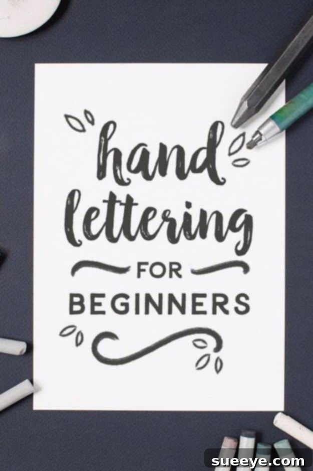 Hand Lettering Basics: Perfecting Pen Motions Beginner's guide to hand lettering, covering basic techniques, pen motions, and essential materials.