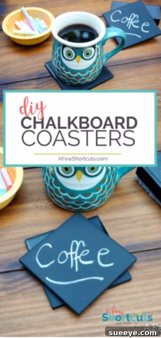 Customizable Chalkboard Coasters DIY Chalkboard Coffee Coasters