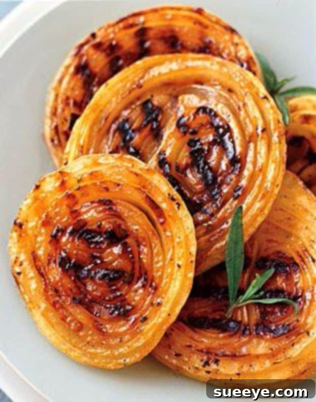 Best Barbecue Recipes - BBQ Onion Steaks With Honey Mustard Sauce - Easy BBQ Recipe Ideas for Lunch, Dinner and Quick Party Appetizers - Grilled and Smoked Foods, Chicken, Beef and Meat, Fish and Vegetable Ideas for Grilling - Sauces and Rubs, Seasonings and Favorite Bar BBQ Tips #bbq #bbqrecipes #grilling