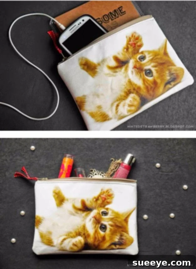 DIY Cat Photo Pouch Craft Handmade DIY cat photo pouch with a cute design