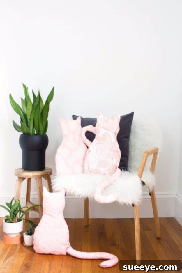 Easy DIY No-Sew Cat Pillow Project Handmade no-sew black cat pillow with simple features