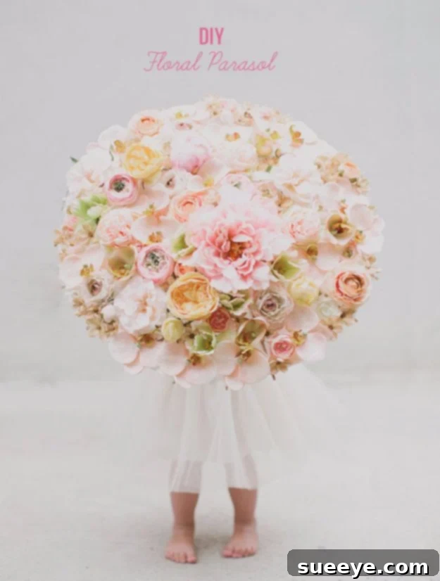 Charming DIY Floral Parasol DIY Floral Parasol