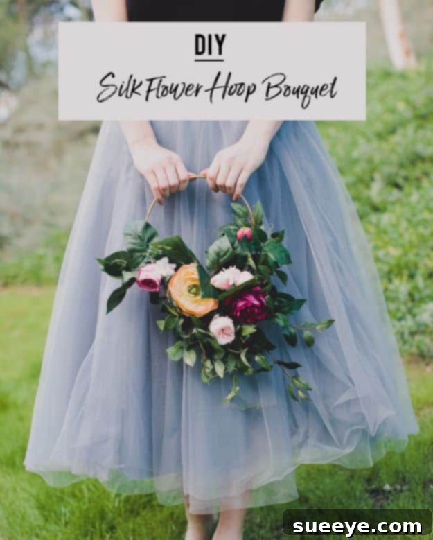 Modern Silk Flower Hoop Bouquet DIY Silk Flower Hoop Bouquet