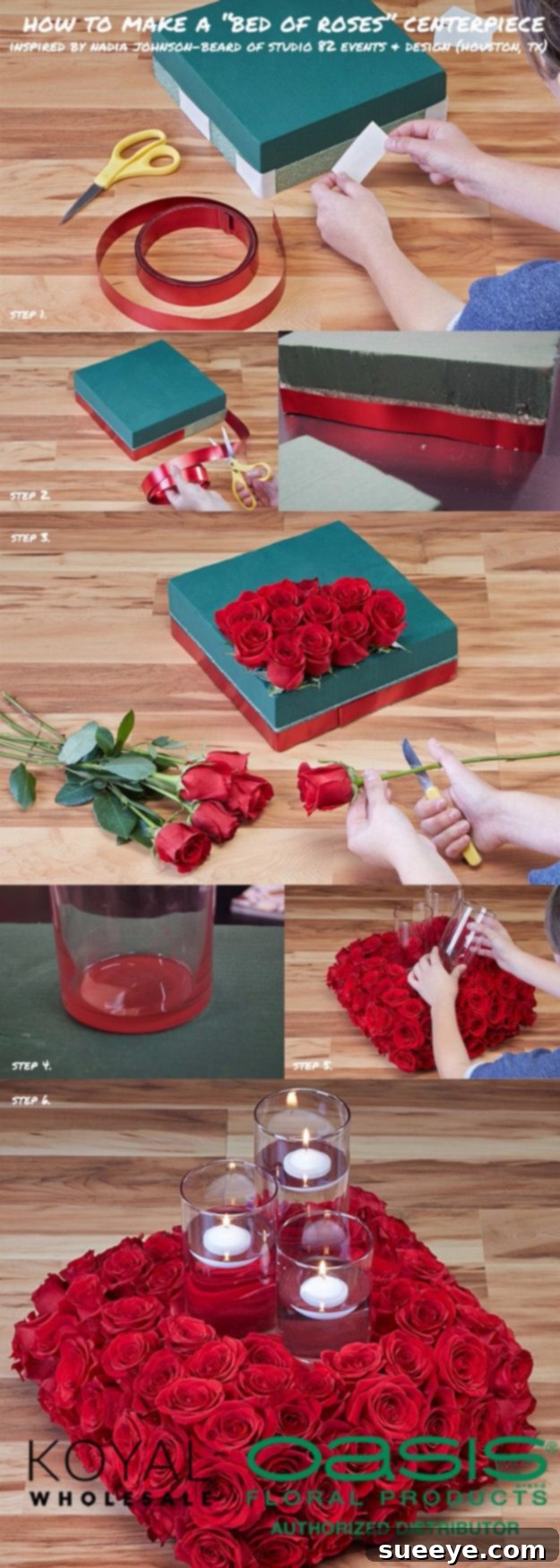 Luxurious Bed of Roses Centerpiece Bed of Roses Centerpiece