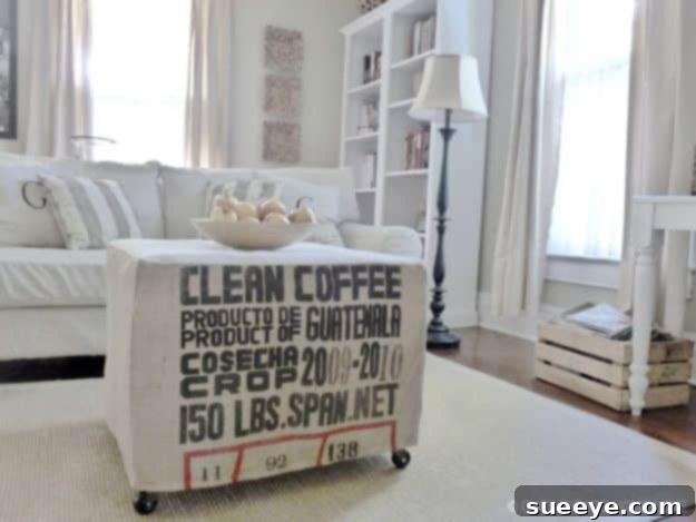 Coffee Sack Slipcover Project Unique DIY Coffee Sack Slipcover - Rustic & Industrial Touch